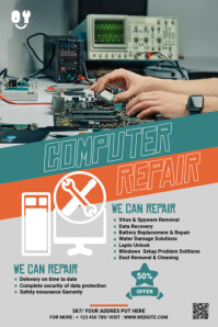 Computer Reparing Poster Computer Repair Flyer Template | PosterMyWall