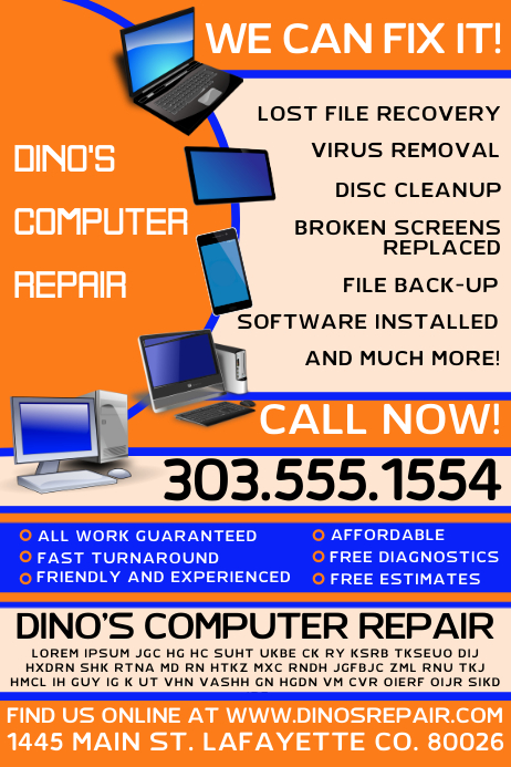 Computer Repair Poster Examples Copy of Computer Repair | PosterMyWall