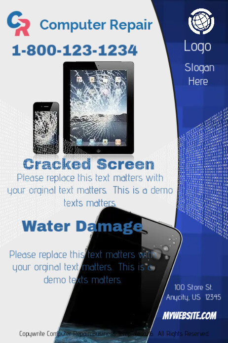 Computer Reparing Poster Computer Repair Template | PosterMyWall