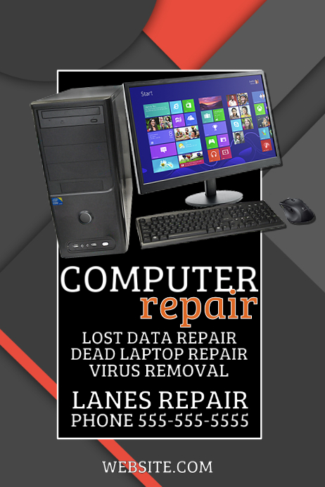 Computer Fixing Poster Computer Repair Template | PosterMyWall