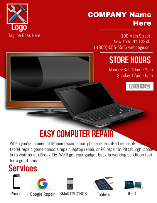 Computer Repair Poster Examples Copy of Computer Repair | PosterMyWall