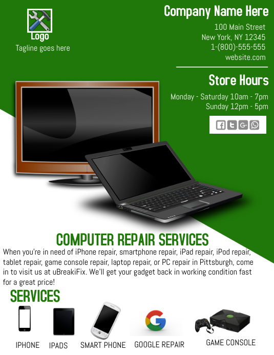 Computer Repairing Poster Copy of Computer Repair | PosterMyWall