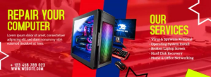 Computer Repair Service Ad Facebook 封面图片 template
