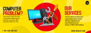 Computer Repair Service Ad Facebook-coverfoto template