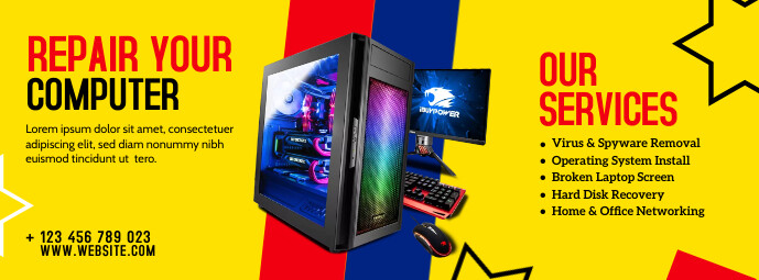 Computer Repair Service Ad | PosterMyWall