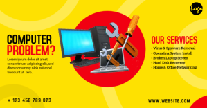 Computer Repair Service Ad Imagen Compartida en Facebook template