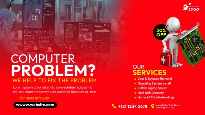 Computer Repair Service Ad Template | PosterMyWall