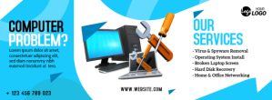 Computer Repair Service Ad Ikhava Yesithombe se-Facebook template