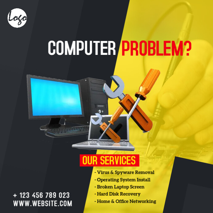 Computer Repair Service Ad Template | PosterMyWall