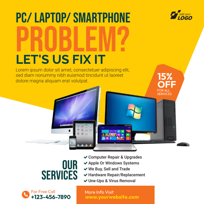 Copia de Computer Repair Service Ad Template | PosterMyWall