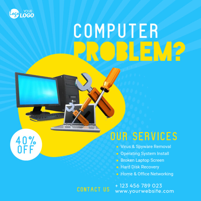 Computer Repair Service Ad Template | PosterMyWall