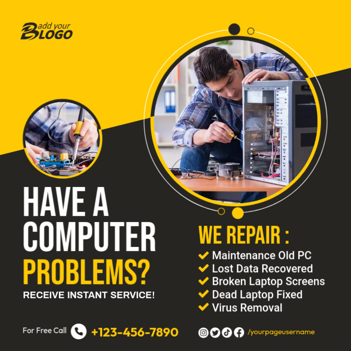 Computer Repair Service Ad Template | PosterMyWall