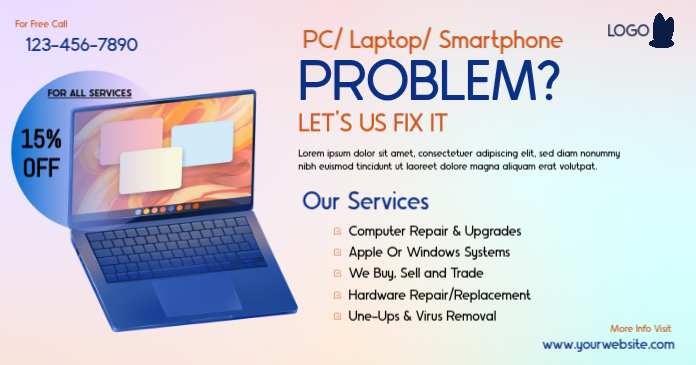 Computer Repair Service Ad Template | PosterMyWall