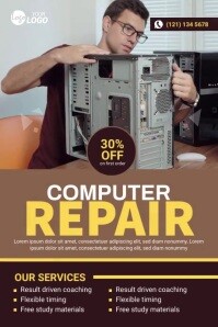 Computer Repair service banner ad Poster template