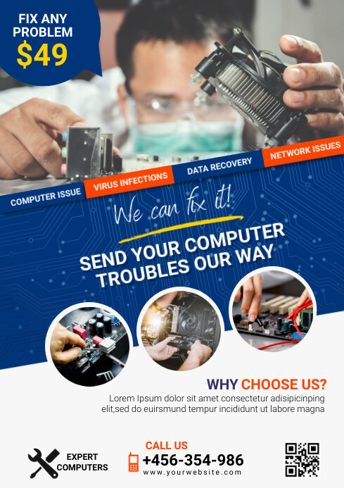 computer repair service Template | PosterMyWall