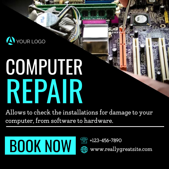 Computer Repaire Post Computer Repair Service Template | PosterMyWall