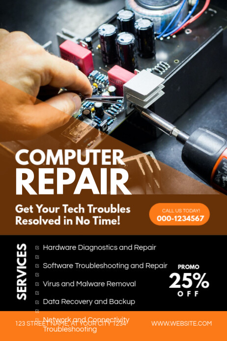Computer Repair Service Template | PosterMyWall