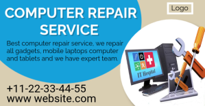 Computer repair service Facebook ad template