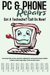 Jaune PC and Phone Repair Poster Template