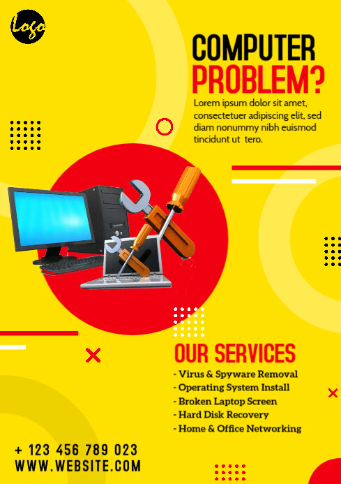 Pc Build Service Flyer Computer Repair Flyer Psd