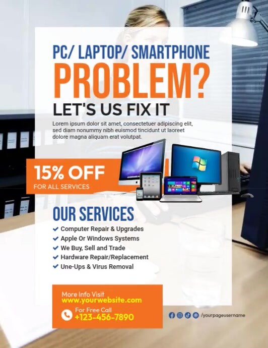 Computer Repair Service Flyer Template | PosterMyWall