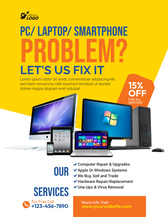 Computer Fix Flyer Computer Repair Service Flyer Template | PosterMyWall