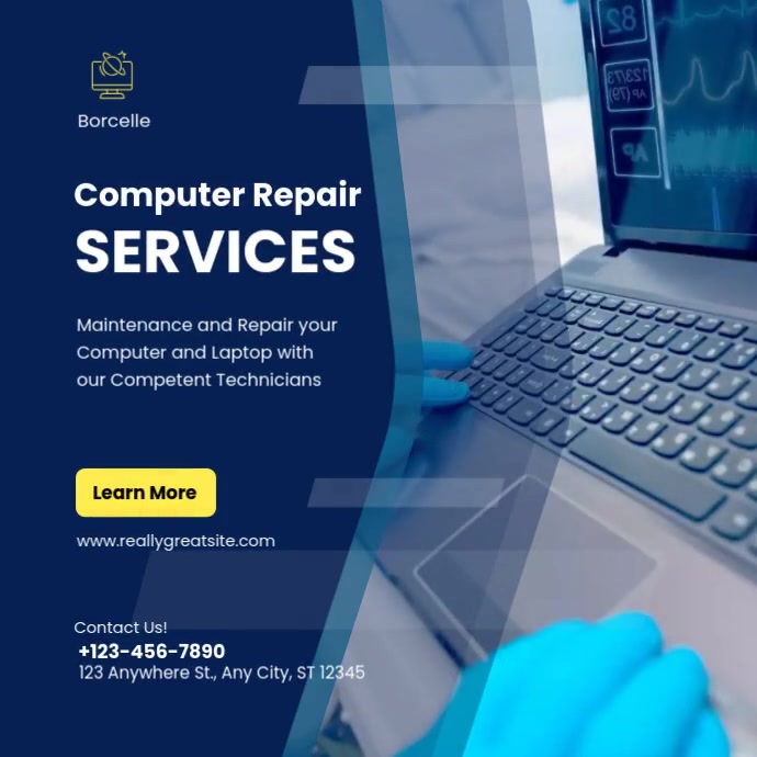 Computer R Repair Service Sheets Copy of computer repair service template | PosterMyWall