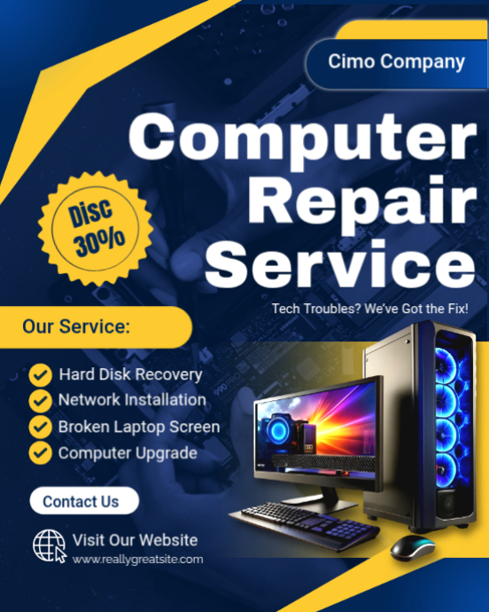Copy of Computer Repair Service with Discount Offer | PosterMyWall