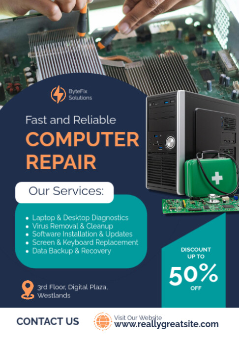 Computer Repair Services A2 Poster Template