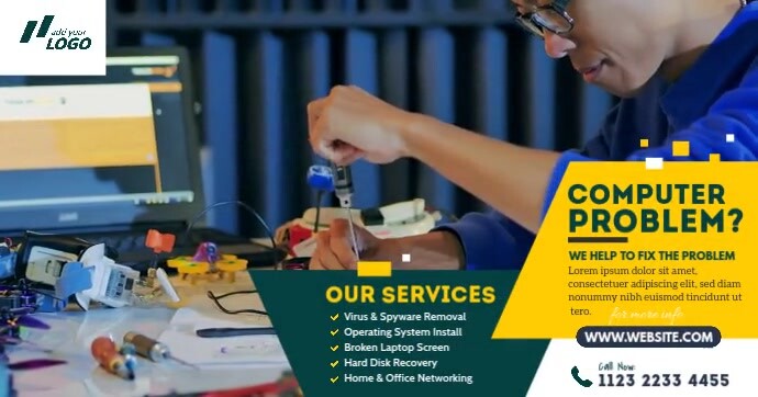 Computer Repair Services Ad Template | PosterMyWall