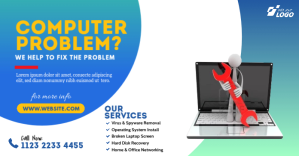Computer Repair Services Ad Imagen Compartida en Facebook template