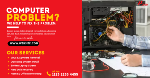 Computer Repair Services Ad Imagen Compartida en Facebook template
