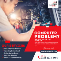 Computer Repair Services Ad Instagram Post template