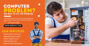Computer Repair Services Ad Obraz udostępniany na Facebooku template