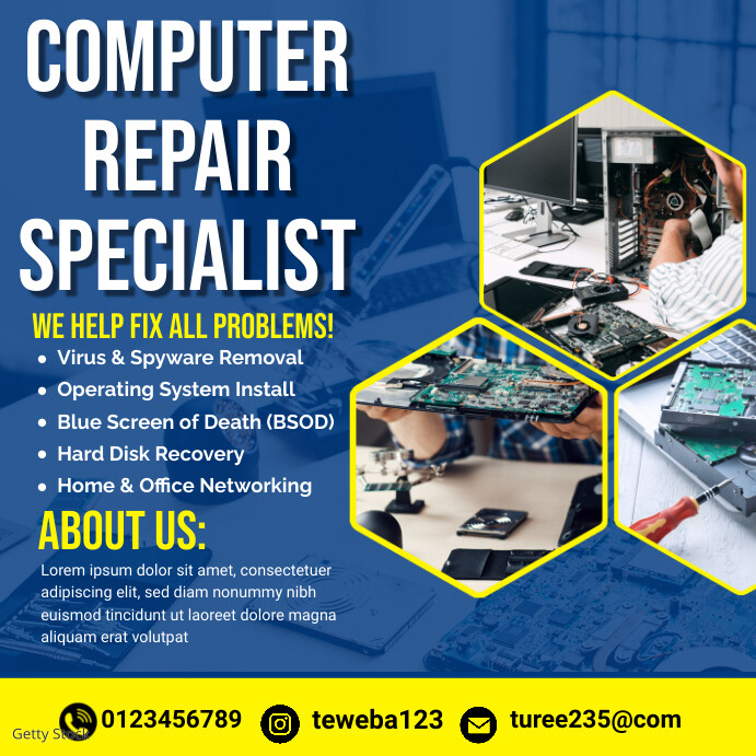 Computer Fixing Poster Copy of computer repair services | PosterMyWall