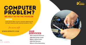 Computer Repair Services Facebook Shared Image template