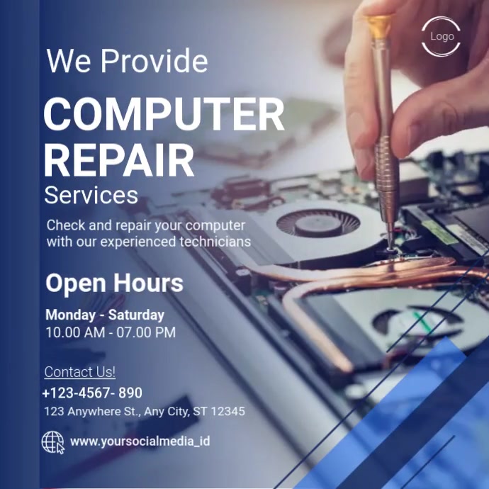Computer Repairs Service Poster Copy of computer repair Services | PosterMyWall