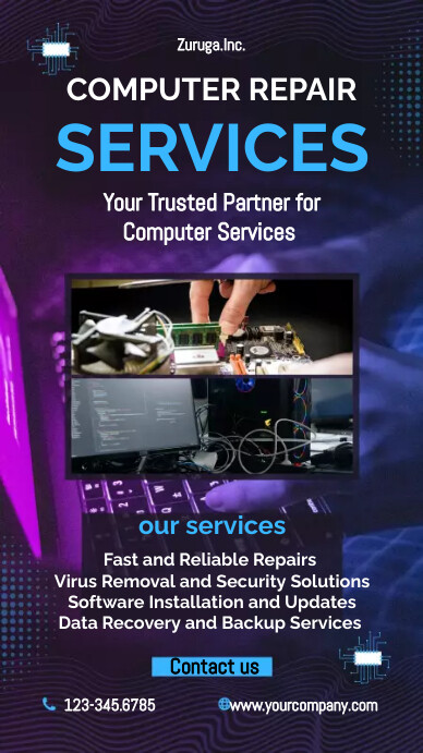 Computer Repair Services Digital Display template