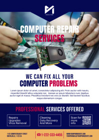 Computer Repair Poster Examples Computer Repair Services Video Poster Ad Template | PosterMyWall