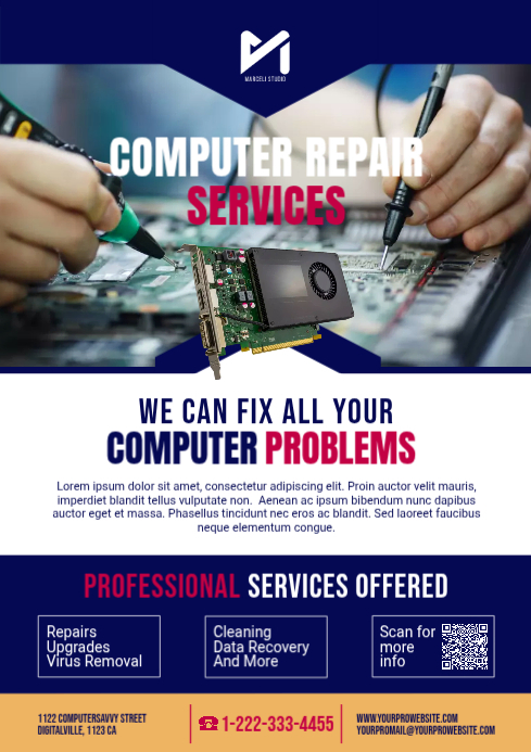 Computer Repair Services A4 Template | PosterMyWall