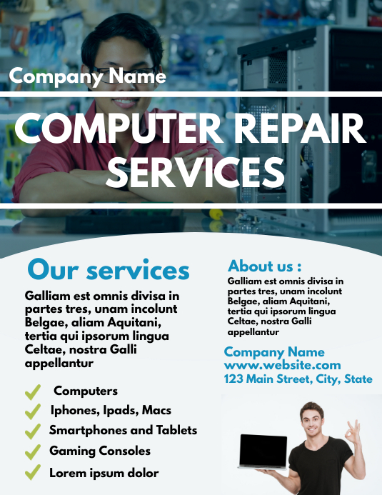 Copy of Computer Repair services flyer design templat | PosterMyWall