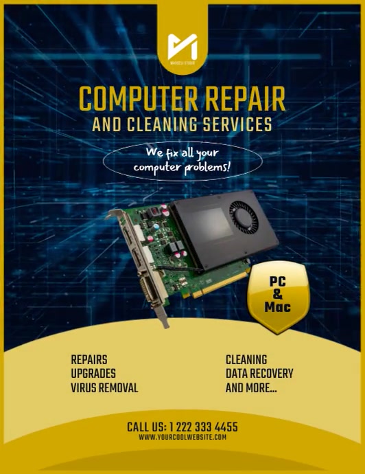 Computer Repair Services Flyer Template | PosterMyWall