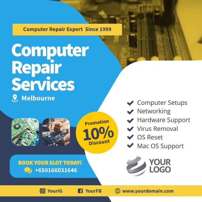 Computer Repair Services Instagram Template | PosterMyWall