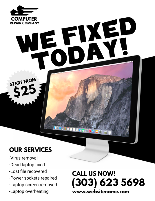 Computer Repair Services Flyer Template | PosterMyWall
