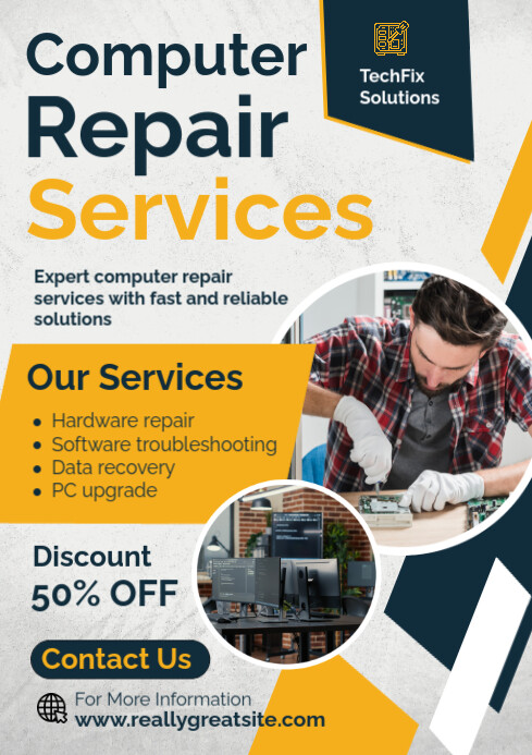 Copy of Computer Repair Services Poster Template A2 | PosterMyWall