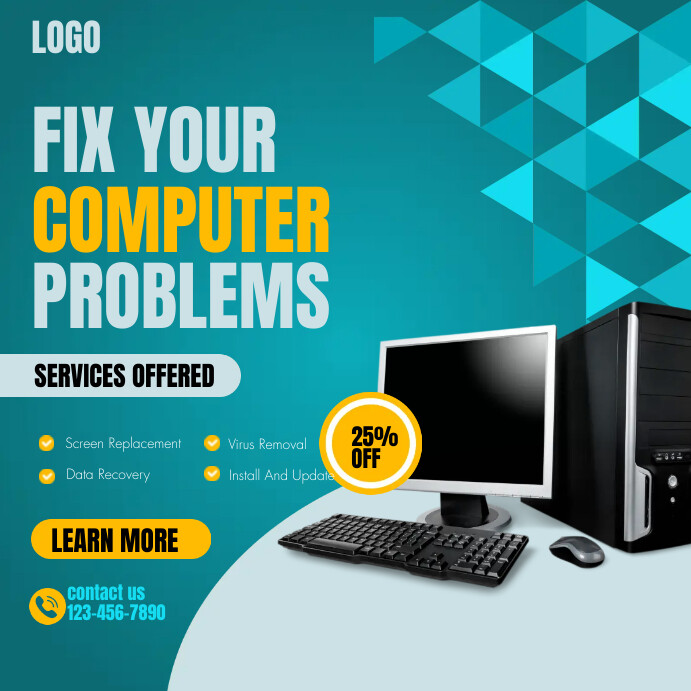 COMPUTER REPAIR SERVICES TEMPLATE | PosterMyWall