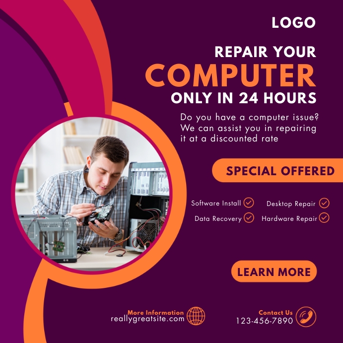COMPUTER REPAIR SERVICES TEMPLATE PosterMyWall