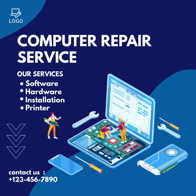 Ui Repair Computer Plantilla de COMPUTER REPAIR SERVICES TEMPLATE | PosterMyWall
