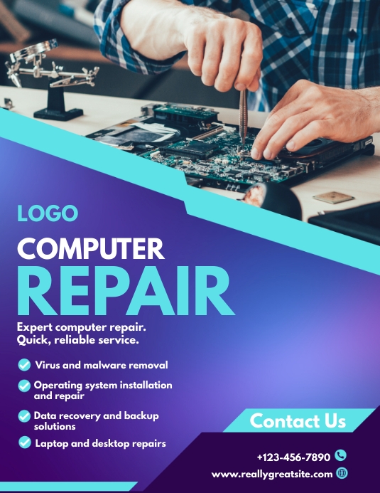 Copy of COMPUTER REPAIR SERVICES TEMPLATE | PosterMyWall