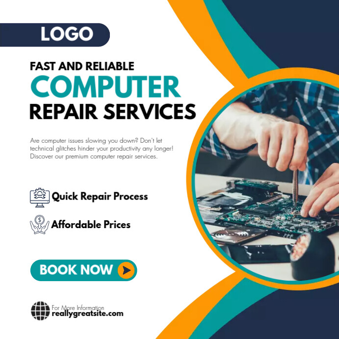 Computer Fixing Poster COMPUTER REPAIR SERVICES TEMPLATE | PosterMyWall